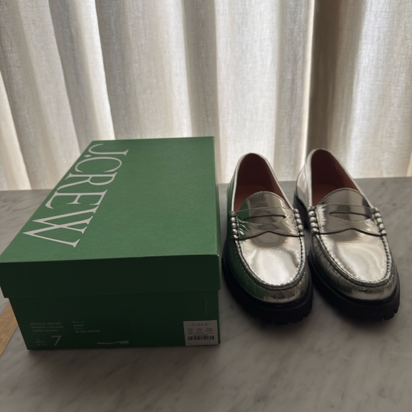 Women’s Silver Loafers J.Crew - Picture 2 of 5